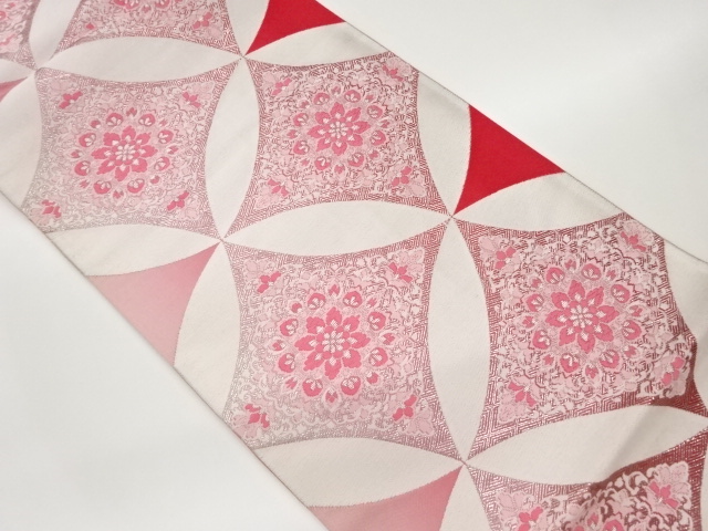 JAPANESE FUKURO OBI / WOVEN FLOWER CREST